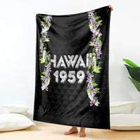 Hawaii Statehood Day Blanket Kakau Pattern With Maile Pikake Honohono Lei