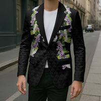 Hawaii Statehood Day Blazer Kakau Pattern With Maile Pikake Honohono Lei