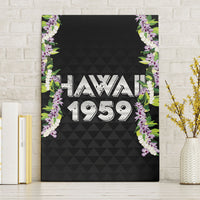 Hawaii Statehood Day Canvas Wall Art Kakau Pattern With Maile Pikake Honohono Lei