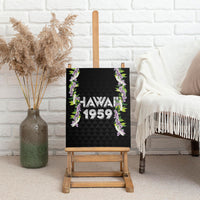 Hawaii Statehood Day Canvas Wall Art Kakau Pattern With Maile Pikake Honohono Lei