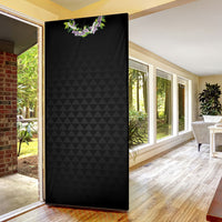 Hawaii Statehood Day Door Cover Kakau Pattern With Maile Pikake Honohono Lei