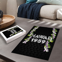 Hawaii Statehood Day Puzzle Kakau Pattern With Maile Pikake Honohono Lei