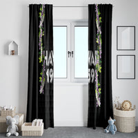 Hawaii Statehood Day Window Curtain Kakau Pattern With Maile Pikake Honohono Lei