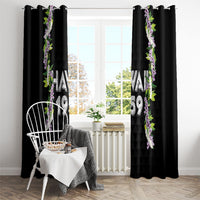 Hawaii Statehood Day Window Curtain Kakau Pattern With Maile Pikake Honohono Lei