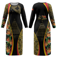 Papua New Guinea Hapi De Bilong Indipendens Couples Matching Long Sleeve Bodycon Dress and Long Sleeve Button Shirt Special Style