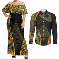 Papua New Guinea Hapi De Bilong Indipendens Couples Matching Off Shoulder Maxi Dress and Long Sleeve Button Shirt Special Style