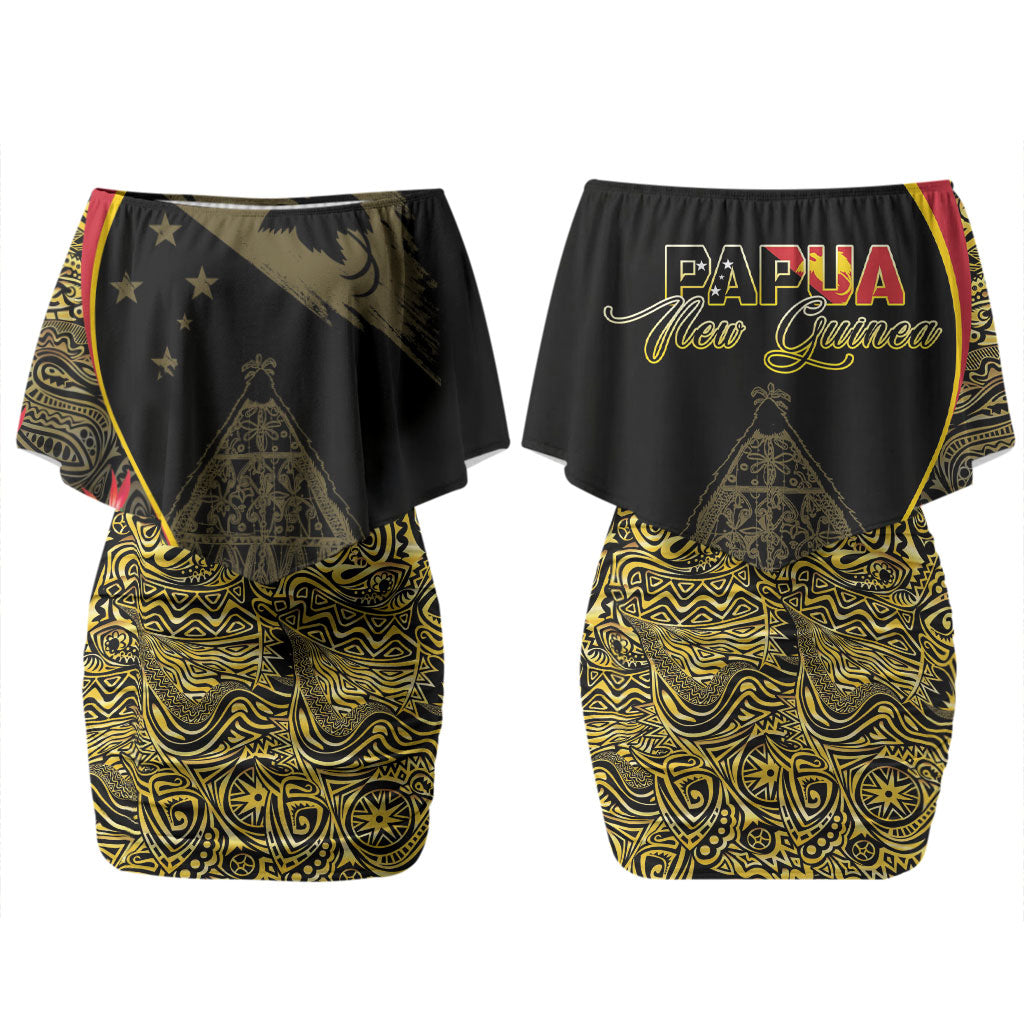 Papua New Guinea Hapi De Bilong Indipendens Couples Matching Off Shoulder Short Dress and Long Sleeve Button Shirt Special Style