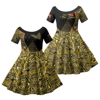Papua New Guinea Hapi De Bilong Indipendens Family Matching Off Shoulder Maxi Dress and Hawaiian Shirt Special Style