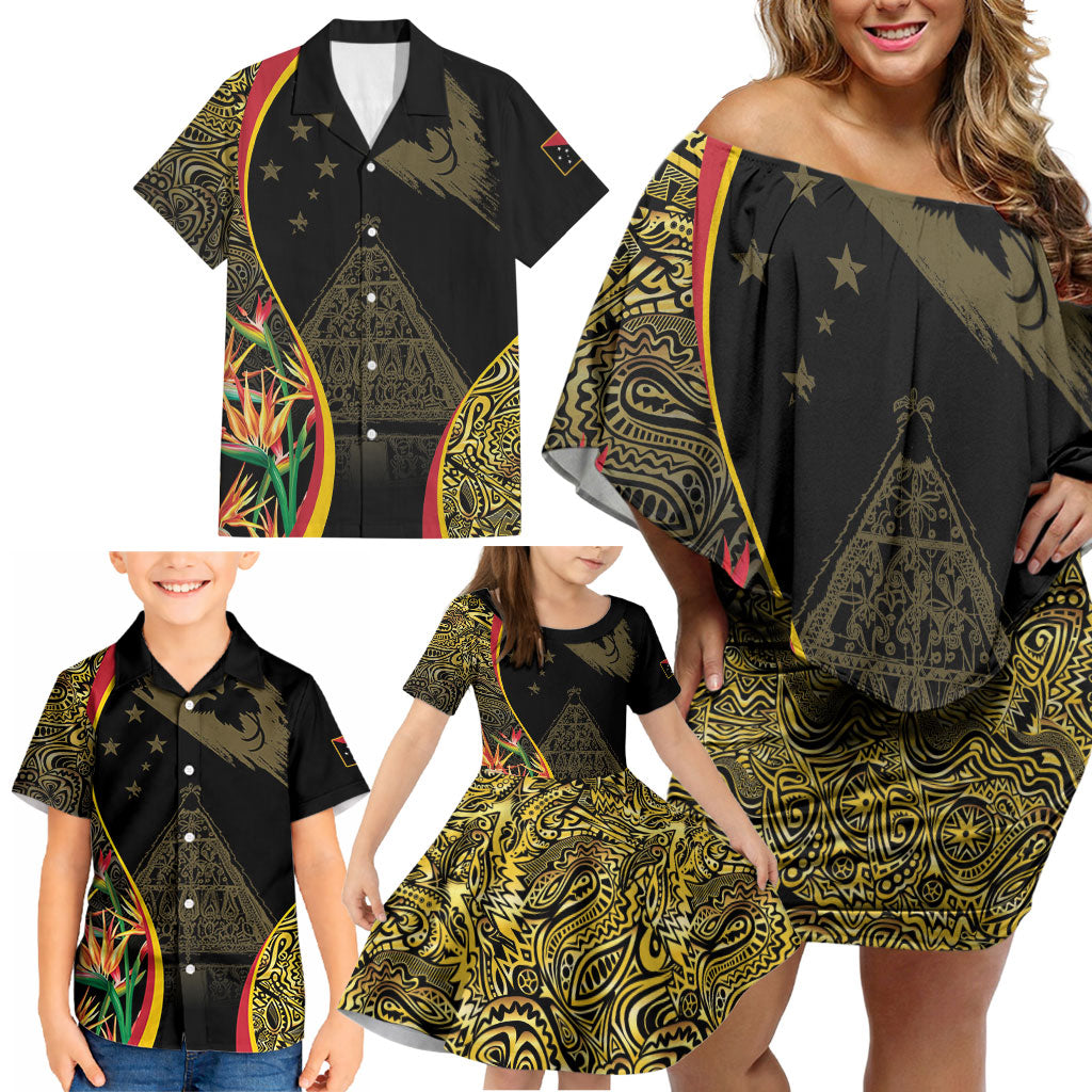 Papua New Guinea Hapi De Bilong Indipendens Family Matching Off Shoulder Short Dress and Hawaiian Shirt Special Style