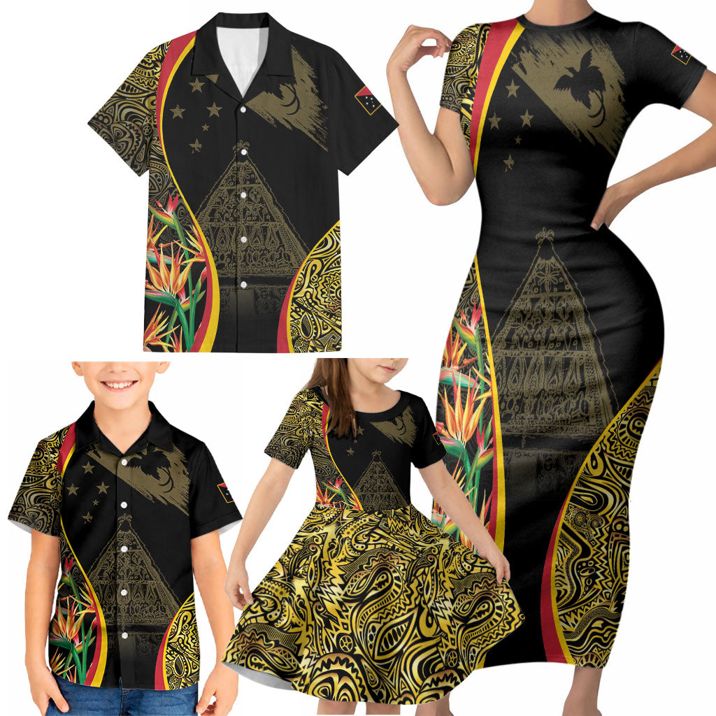 Papua New Guinea Hapi De Bilong Indipendens Family Matching Short Sleeve Bodycon Dress and Hawaiian Shirt Special Style