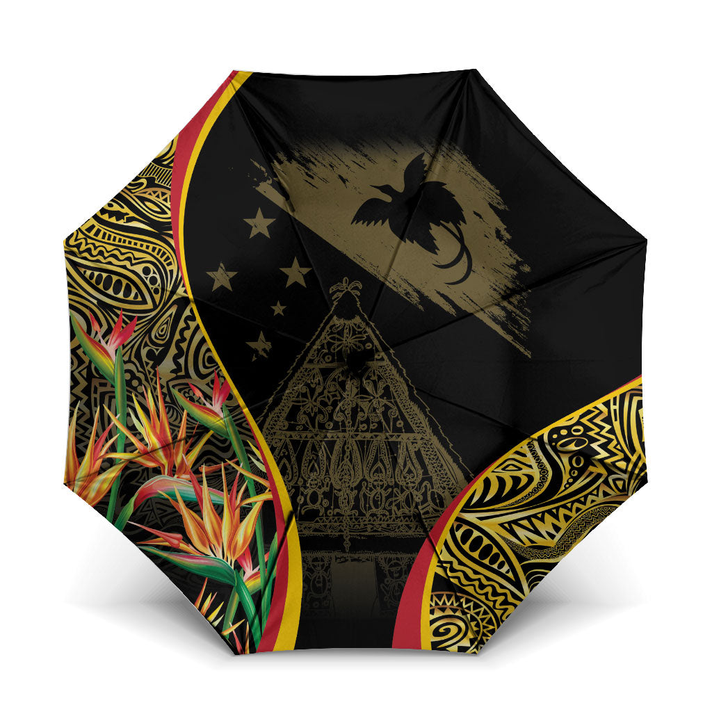 Papua New Guinea Hapi De Bilong Indipendens Umbrella Special Style LT05 One Size Folded 11.42 inch Opened Diameter 37.4 inch Black - Polynesian Pride