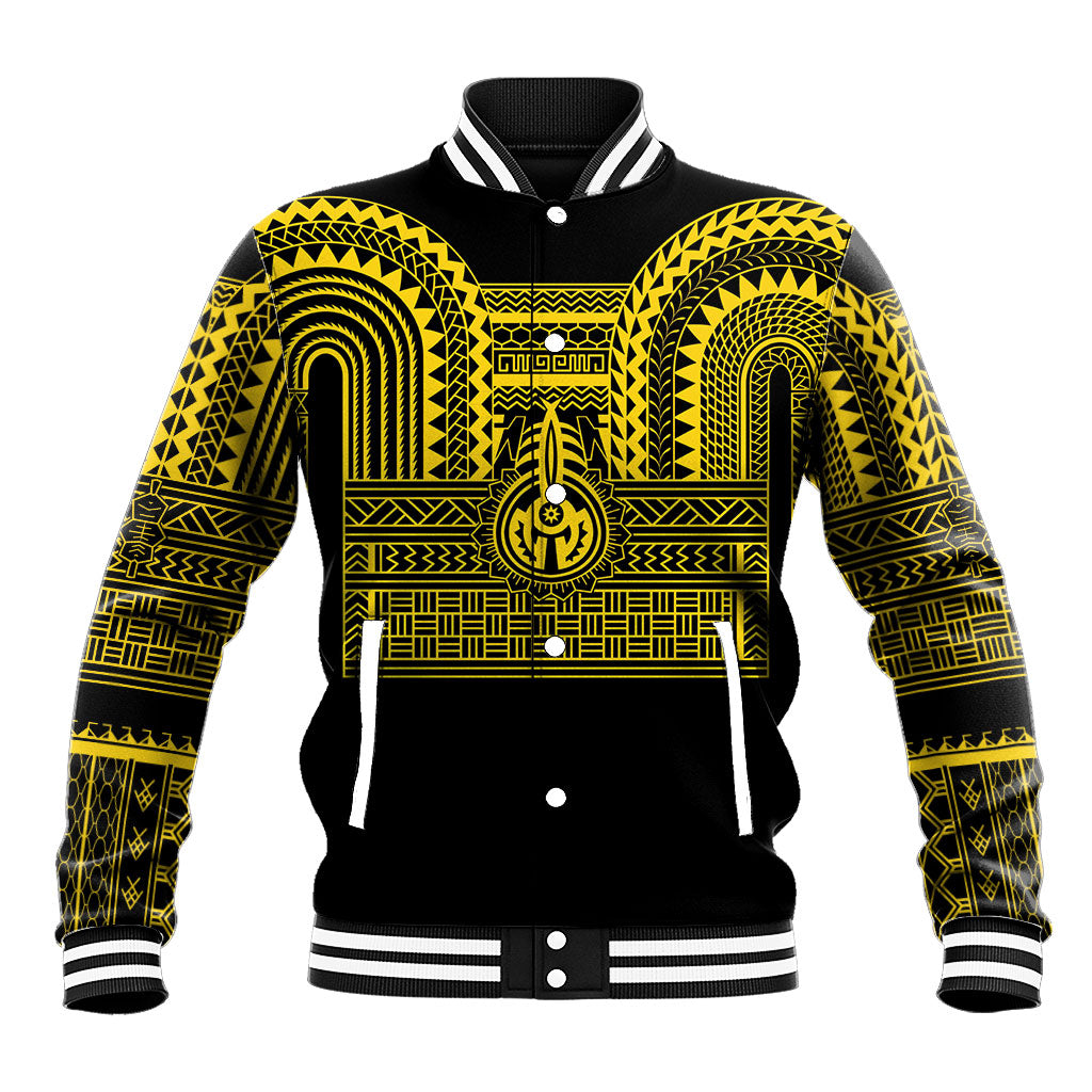 Philippines Filipinos Baseball Jacket Igorot Tribal Pattern Black