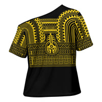 Philippines Filipinos Cross Shoulder Shirt Igorot Tribal Pattern Black