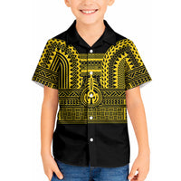 Philippines Filipinos Kid Hawaiian Shirt Igorot Tribal Pattern Black
