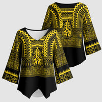 Philippines Filipinos Kimono Sleeve Blouse Igorot Tribal Pattern Black