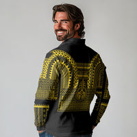 Philippines Filipinos Long Sleeve Polo Shirt Igorot Tribal Pattern Black