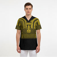 Philippines Filipinos Scrub Top Igorot Tribal Pattern Black