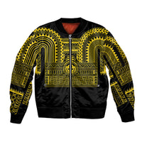 Philippines Filipinos Sleeve Zip Bomber Jacket Igorot Tribal Pattern Black