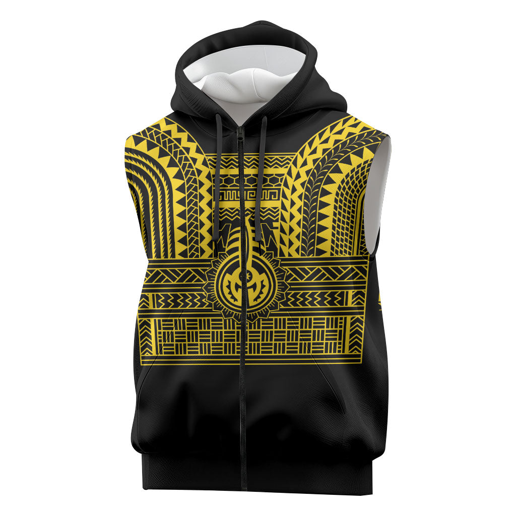 Philippines Filipinos Sleeveless Zip Hoodie Igorot Tribal Pattern Black LT05 Black - Polynesian Pride