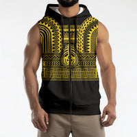 Philippines Filipinos Sleeveless Zip Hoodie Igorot Tribal Pattern Black