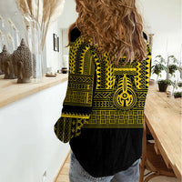 Philippines Filipinos Women Casual Shirt Igorot Tribal Pattern Black