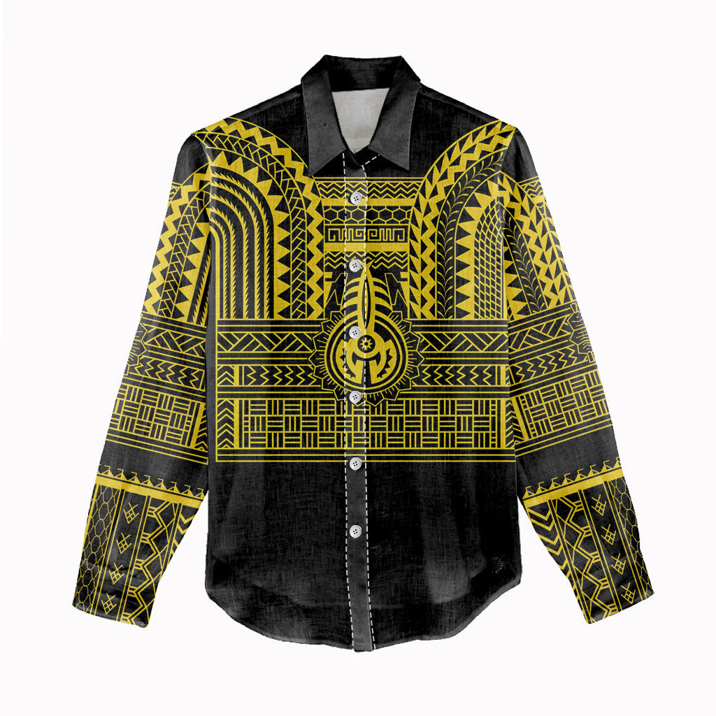 Philippines Filipinos Women Casual Shirt Igorot Tribal Pattern Black