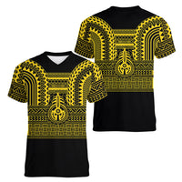 Philippines Filipinos Women V-Neck T-Shirt Igorot Tribal Pattern Black