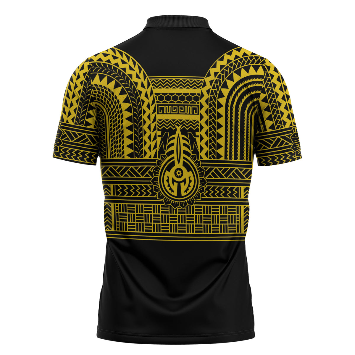 Philippines Filipinos Zipper Polo Shirt Igorot Tribal Pattern Black