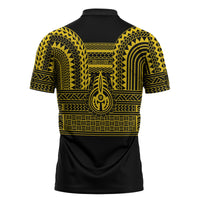 Philippines Filipinos Zipper Polo Shirt Igorot Tribal Pattern Black