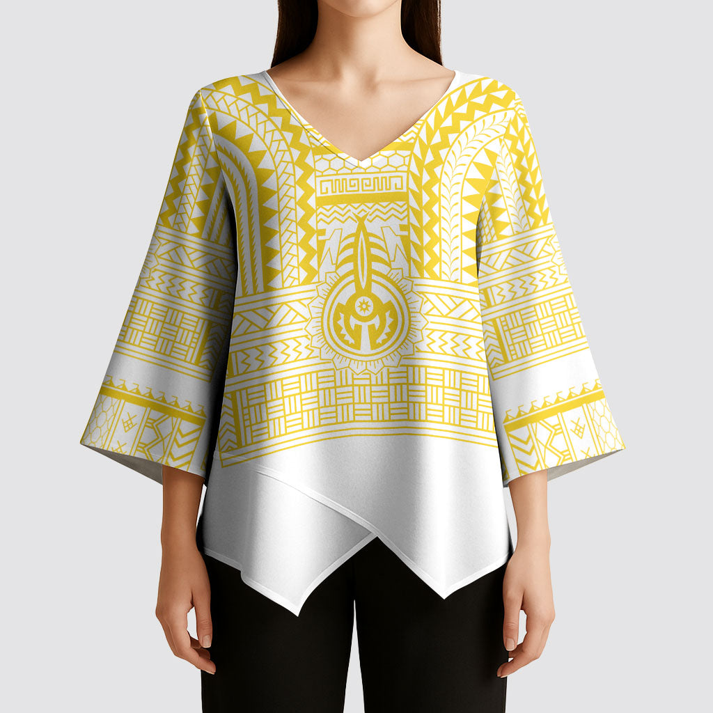 Philippines Filipinos Kimono Sleeve Blouse Igorot Tribal Pattern White