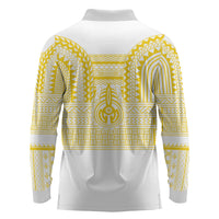 Philippines Filipinos Long Sleeve Polo Shirt Igorot Tribal Pattern White