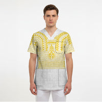 Philippines Filipinos Scrub Top Igorot Tribal Pattern White