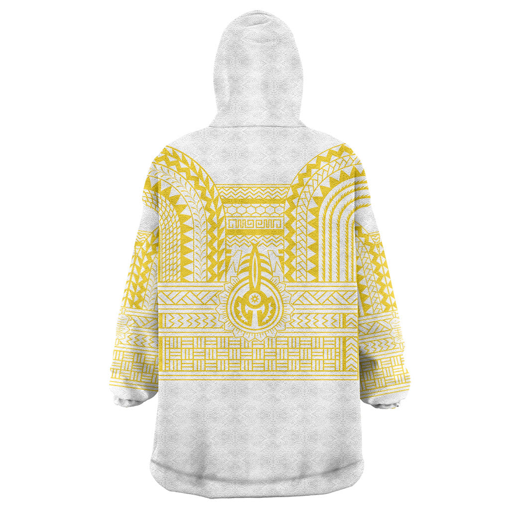 Philippines Filipinos Wearable Blanket Hoodie Igorot Tribal Pattern White