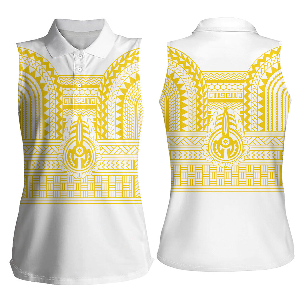 Philippines Filipinos Women Sleeveless Polo Shirt Igorot Tribal Pattern White