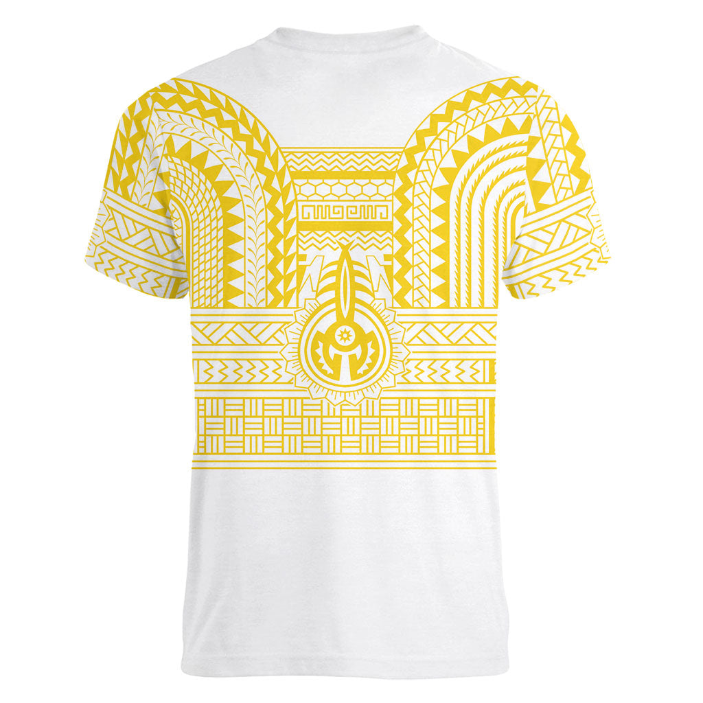 Philippines Filipinos Women V-Neck T-Shirt Igorot Tribal Pattern White