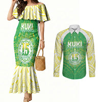Kuki Independence 2026 Couples Matching Mermaid Dress and Long Sleeve Button Shirt Cook Islands 15 Finest Green Version