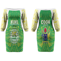 Kuki Independence 2026 Couples Matching Off The Shoulder Long Sleeve Dress and Hawaiian Shirt Cook Islands 15 Finest Green Version
