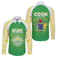 Kuki Independence 2026 Family Matching Off The Shoulder Long Sleeve Dress and Hawaiian Shirt Cook Islands 15 Finest Green Version