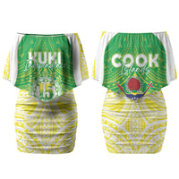 Kuki Independence 2026 Family Matching Off Shoulder Short Dress and Hawaiian Shirt Cook Islands 15 Finest Green Version