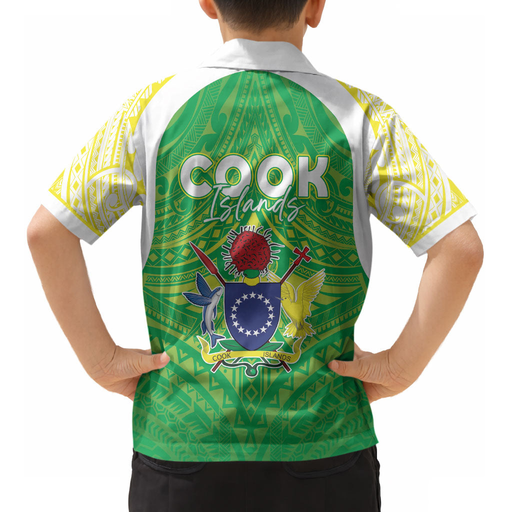 Kuki Independence 2026 Kid Hawaiian Shirt Cook Islands 15 Finest Green Version