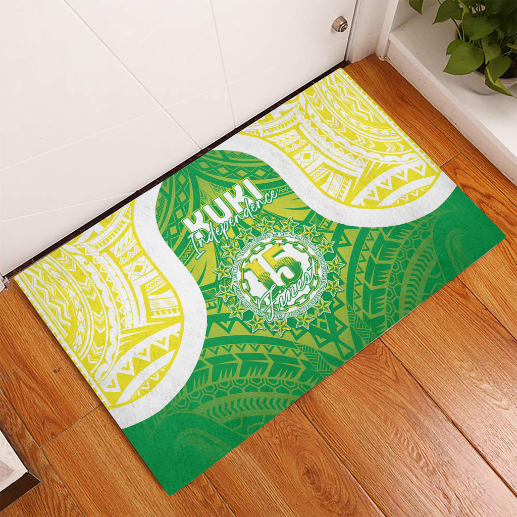 Kuki Independence 2026 Rubber Doormat Cook Islands 15 Finest Green Version