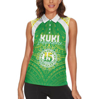Kuki Independence 2026 Women Sleeveless Polo Shirt Cook Islands 15 Finest Green Version