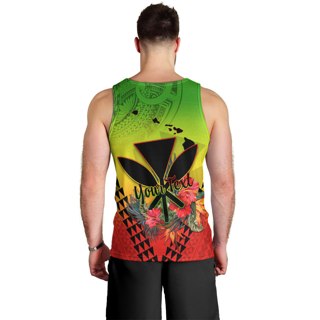 Personalized Hawaii Men Tank Top Kakau Kanaka Maoli With Hibiscus Flowers LT05 - Polynesian Pride