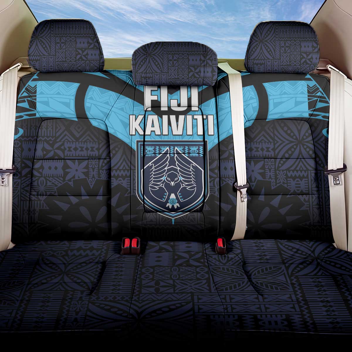 Fiji Kaiviti Rugby Back Car Seat Cover Fiji Tapa Pattern