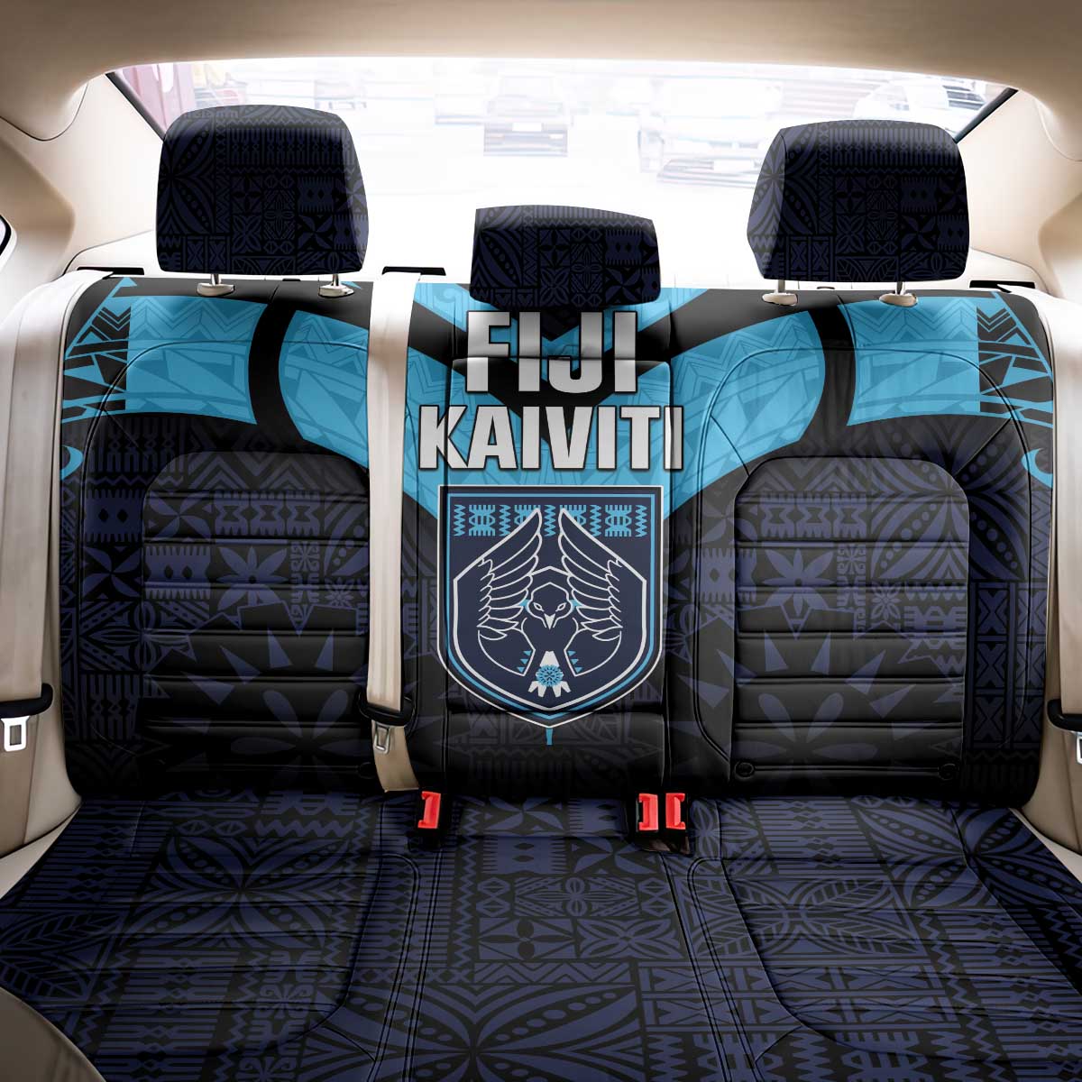 Fiji Kaiviti Rugby Back Car Seat Cover Fiji Tapa Pattern