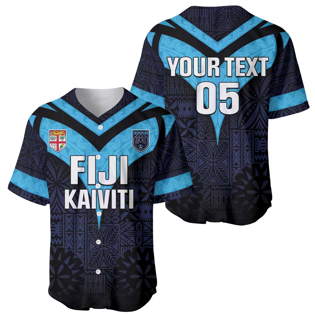 Custom Fiji Kaiviti Rugby Baseball Jersey Fiji Tapa Pattern