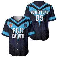 Custom Fiji Kaiviti Rugby Baseball Jersey Fiji Tapa Pattern