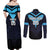 Custom Fiji Kaiviti Rugby Couples Matching Off Shoulder Maxi Dress and Long Sleeve Button Shirt Fiji Tapa Pattern