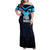 Custom Fiji Kaiviti Rugby Family Matching Off Shoulder Maxi Dress and Hawaiian Shirt Fiji Tapa Pattern