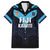 Custom Fiji Kaiviti Rugby Family Matching Off Shoulder Short Dress and Hawaiian Shirt Fiji Tapa Pattern